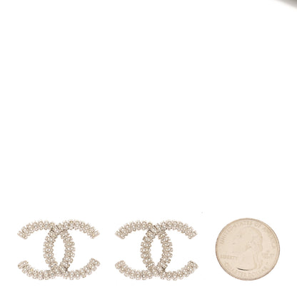 Chanel Crystal Large CC Earrings Silver 2 of 4
