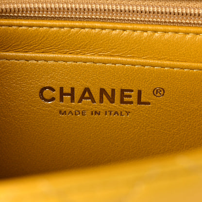 Chanel Lambskin Quilted Mini Top Handle Rectangular Flap Yellow 6 of 11