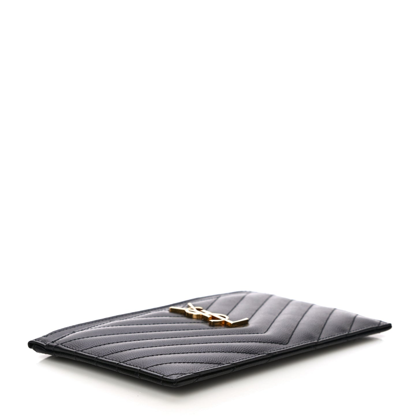 Grain De Poudre Chevron Monogram Bill Pouch Black