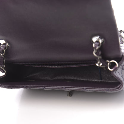 Chanel Washed Caviar Quilted Mini Rectangular Flap Dark Purple 5 of 11