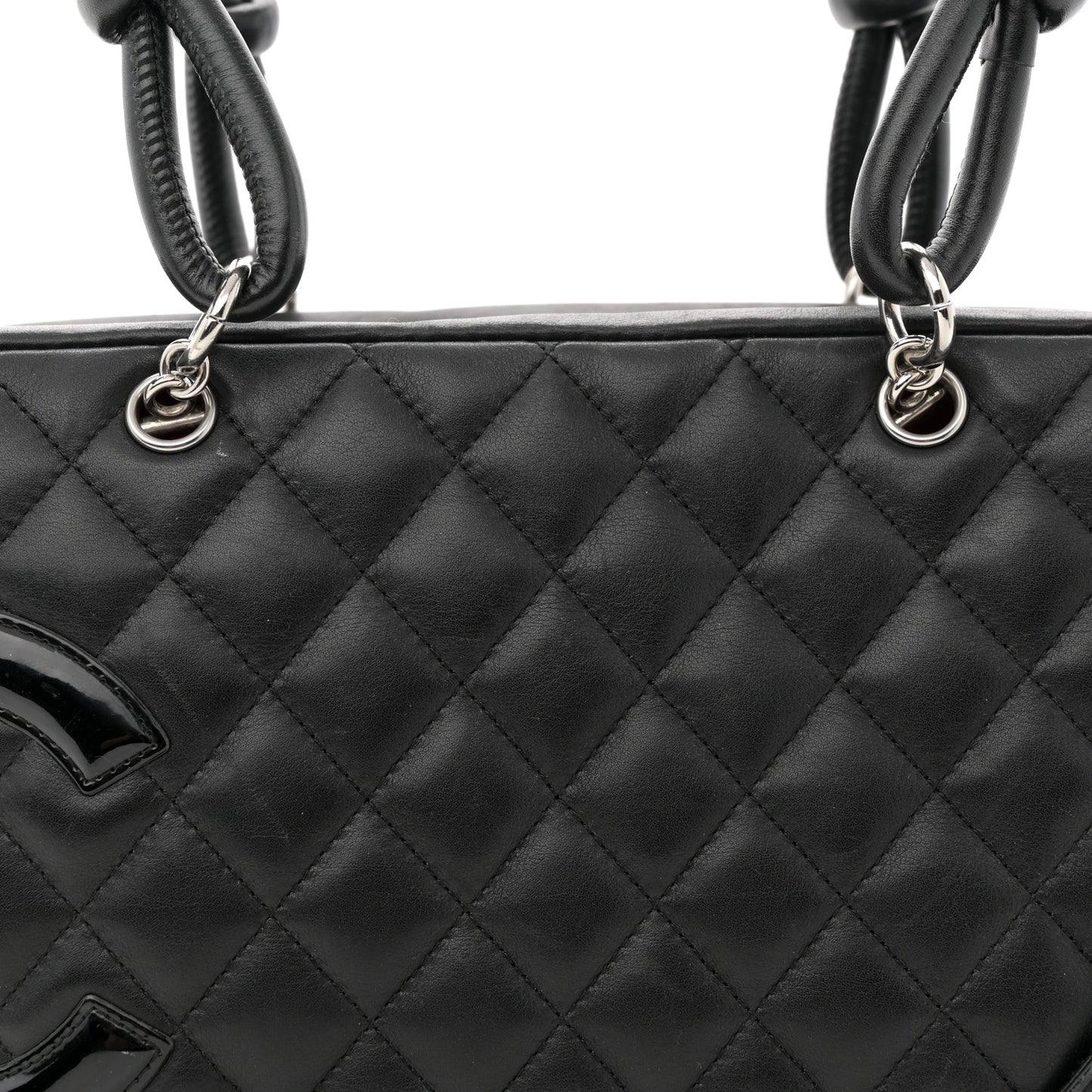 Calfskin Quilted Large Cambon Bowler Black