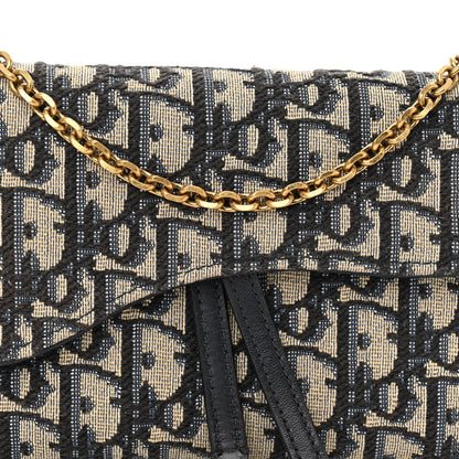 Christian Dior CHRISTIAN DIOR Oblique Saddle Chain Long Wallet Blue 9 of 11