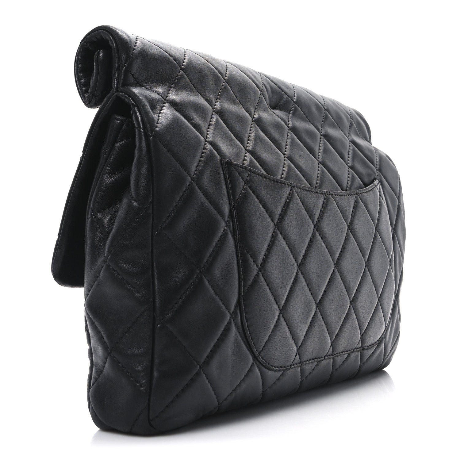 Chanel Lambskin Quilted Jumbo Roll 2.55 Reissue Clutch Black 3 of 10