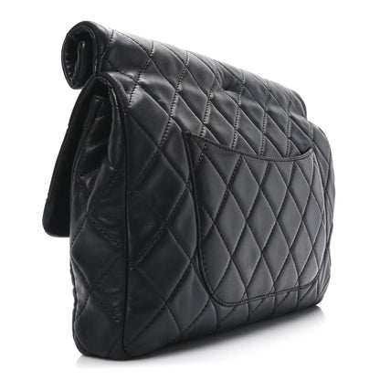 Chanel Lambskin Quilted Jumbo Roll 2.55 Reissue Clutch Black 3 of 10