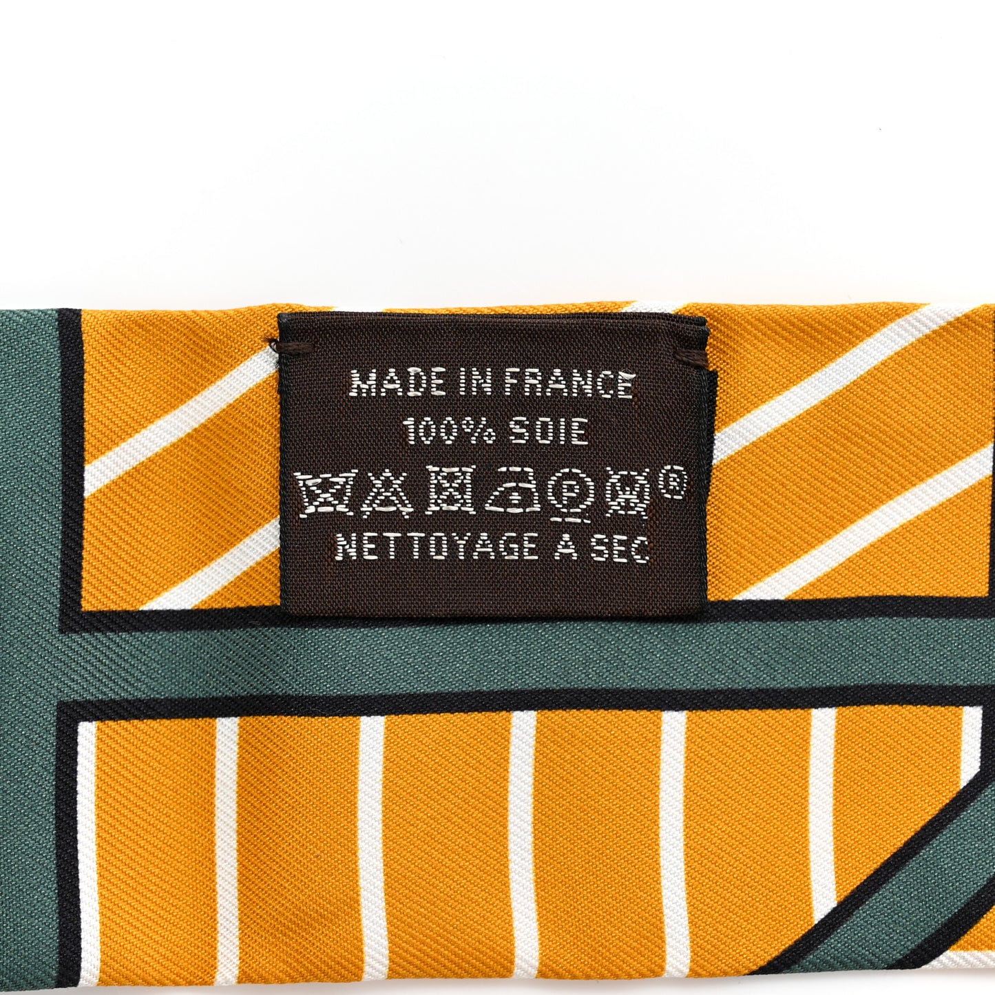 Silk Quadrige Bayadere Twilly Ocre Gris Vert