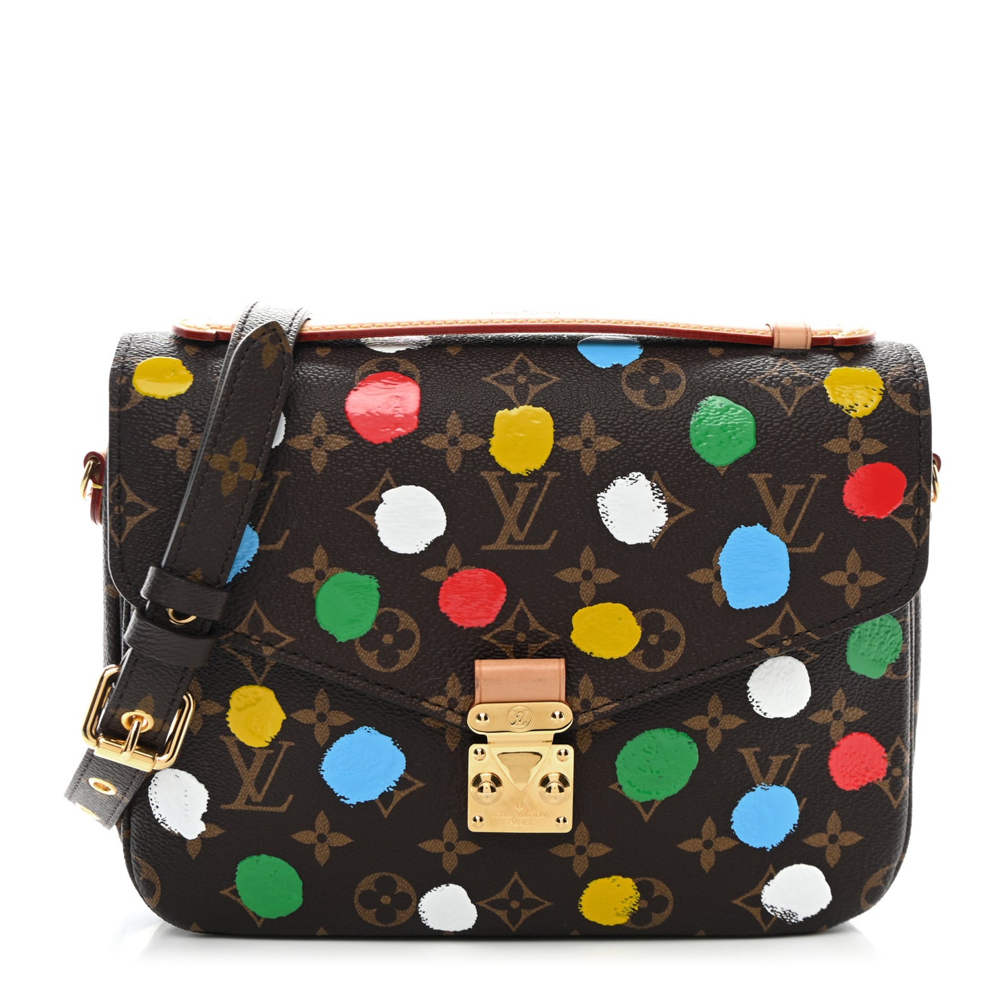 LV x YK Monogram Painted Dots Pochette Metis