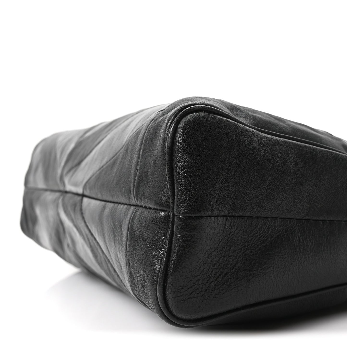 Shiny Nappa Crystal Chevron Patchwork Medium Panthea Bag Black