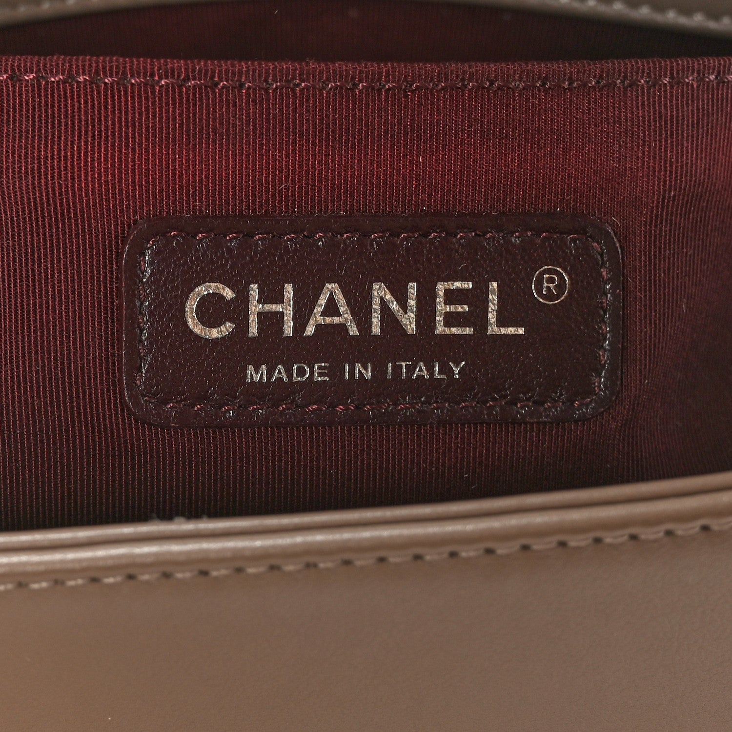 Chanel Calfskin Chevron Quilted Medium Boy Flap Taupe 6 of 9