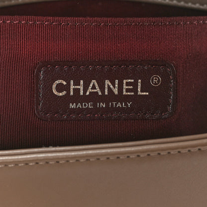 Chanel Calfskin Chevron Quilted Medium Boy Flap Taupe 6 of 9