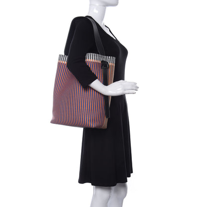 Celine Woven Canvas Small Twisted Cabas Multicolor 2 of 9