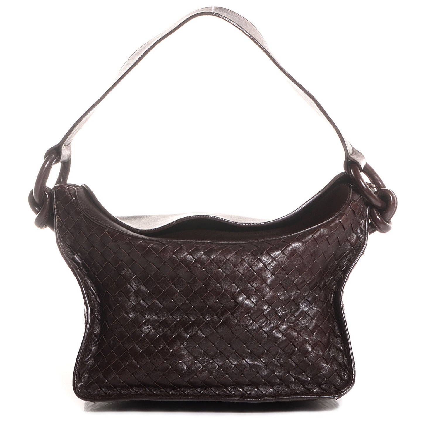 Nappa Intrecciato Small Hobo Nero Brown