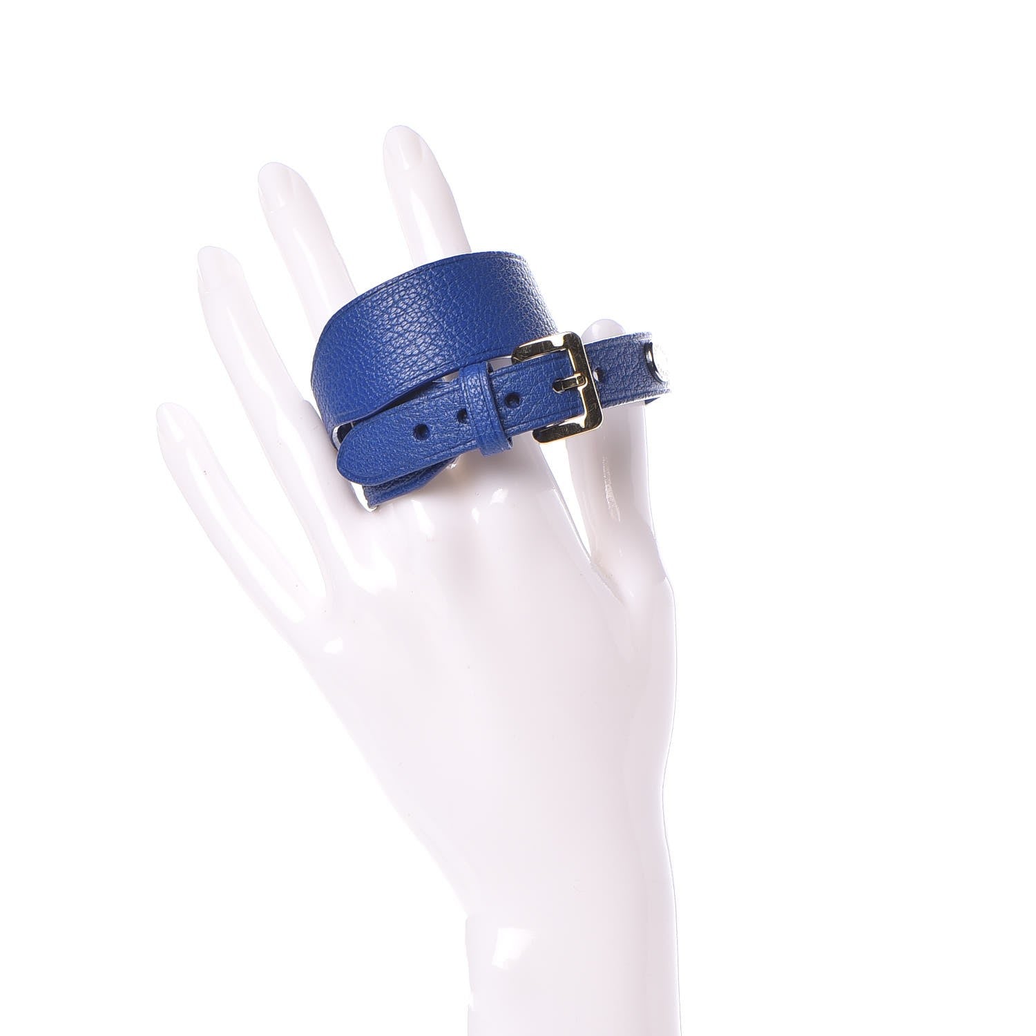 Louis Vuitton Goatskin Spike It Wrap Bracelet 17 Blue 2 of 5