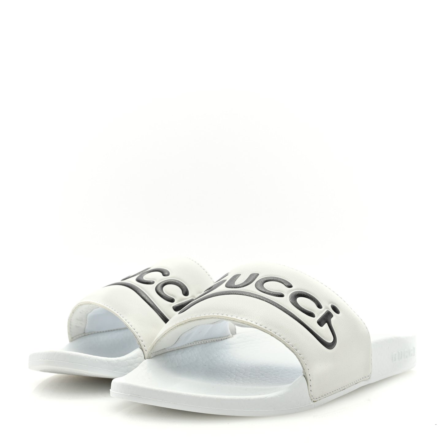 Nappa Interlocking G Cat Womens Pursuit Slide Sandals 35 Great White