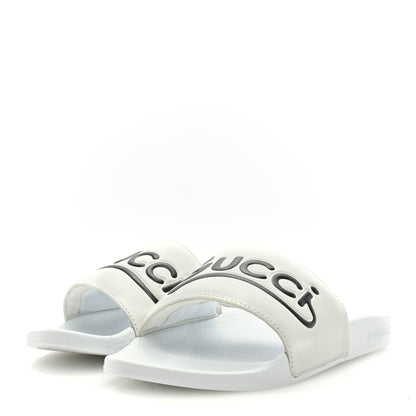 Gucci Nappa Interlocking G Cat Womens Pursuit Slide Sandals 35 Great White 2 of 6