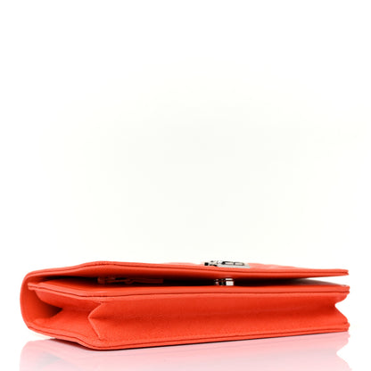 Chanel Caviar Quilted Boy Wallet On Chain WOC Orange 3 of 8