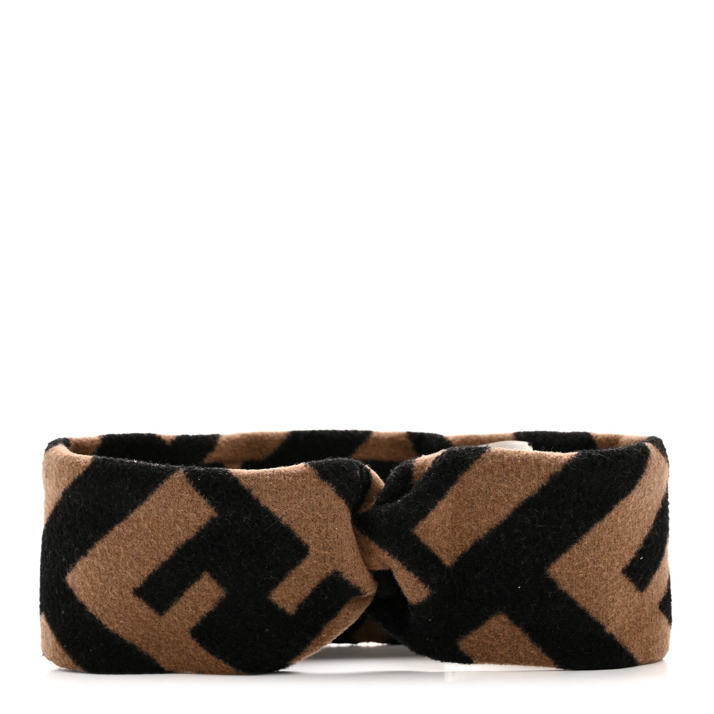 Wool FF Logo Headband Camel