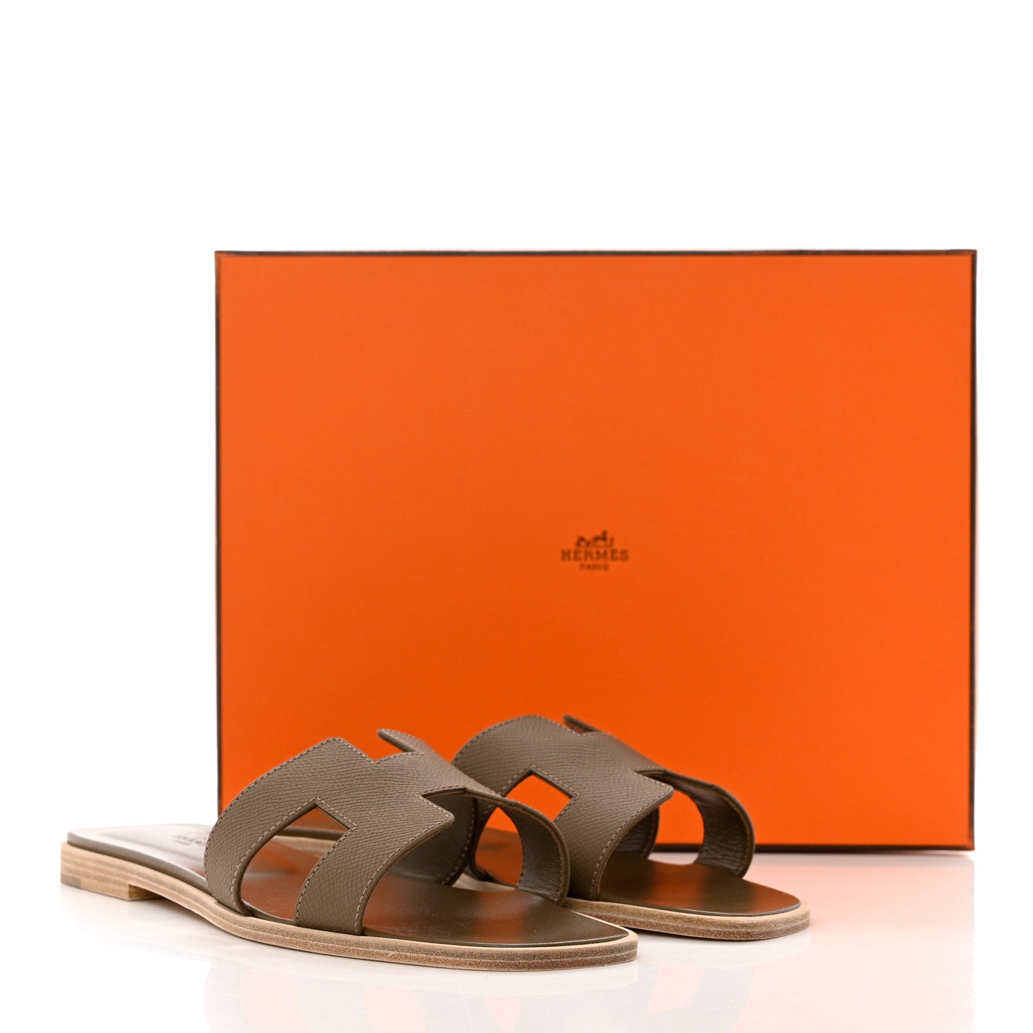 Hermes Epsom Oran Sandals 39 Etoupe 9 of 9