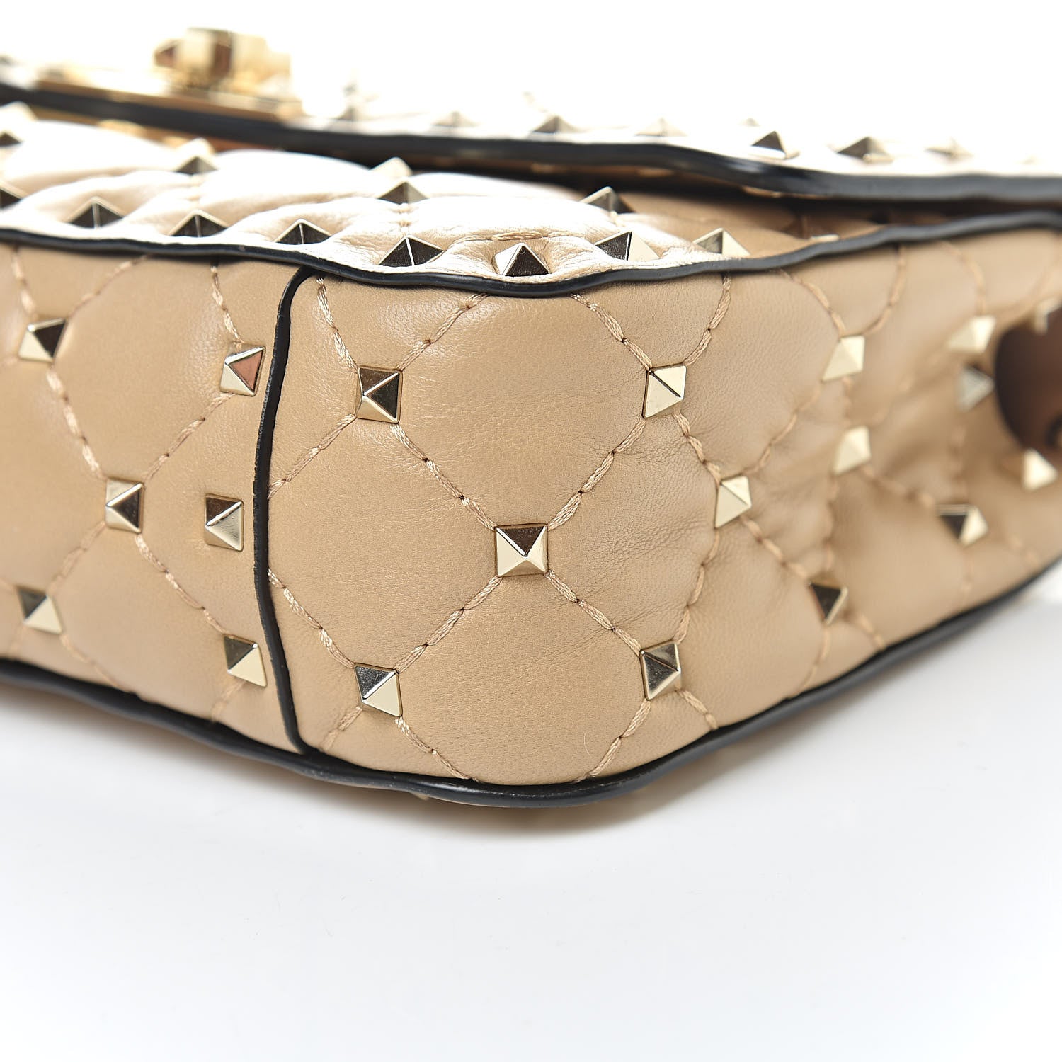 Valentino Garavani Nappa Small Rockstud Spike Shoulder Bag Camel Rose 9 of 11