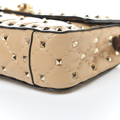 Valentino Garavani Nappa Small Rockstud Spike Shoulder Bag Camel Rose 9 of 11