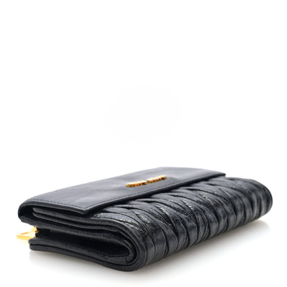 Miu Miu Vitello Lux Matelasse Lux Bi-Fold Compact Wallet Black 4 of 6