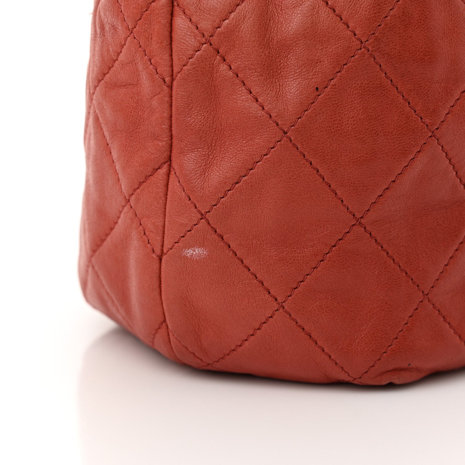 Chanel Lambskin Quilted Mini Drawstring Bucket Bag Red 15 of 15
