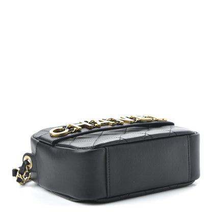 Chanel Calfskin Quilted Enchained Camera Case Bag Black 4 of 10