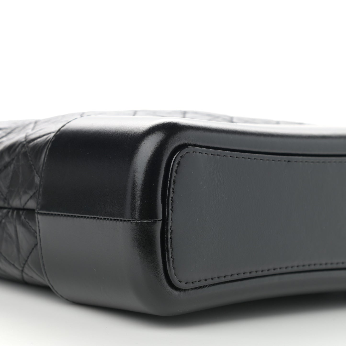 Aged Calfskin Quilted Medium Gabrielle Hobo Black