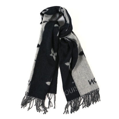 Louis Vuitton Cashmere Monogram Reykjavik Scarf Black 1 of 3