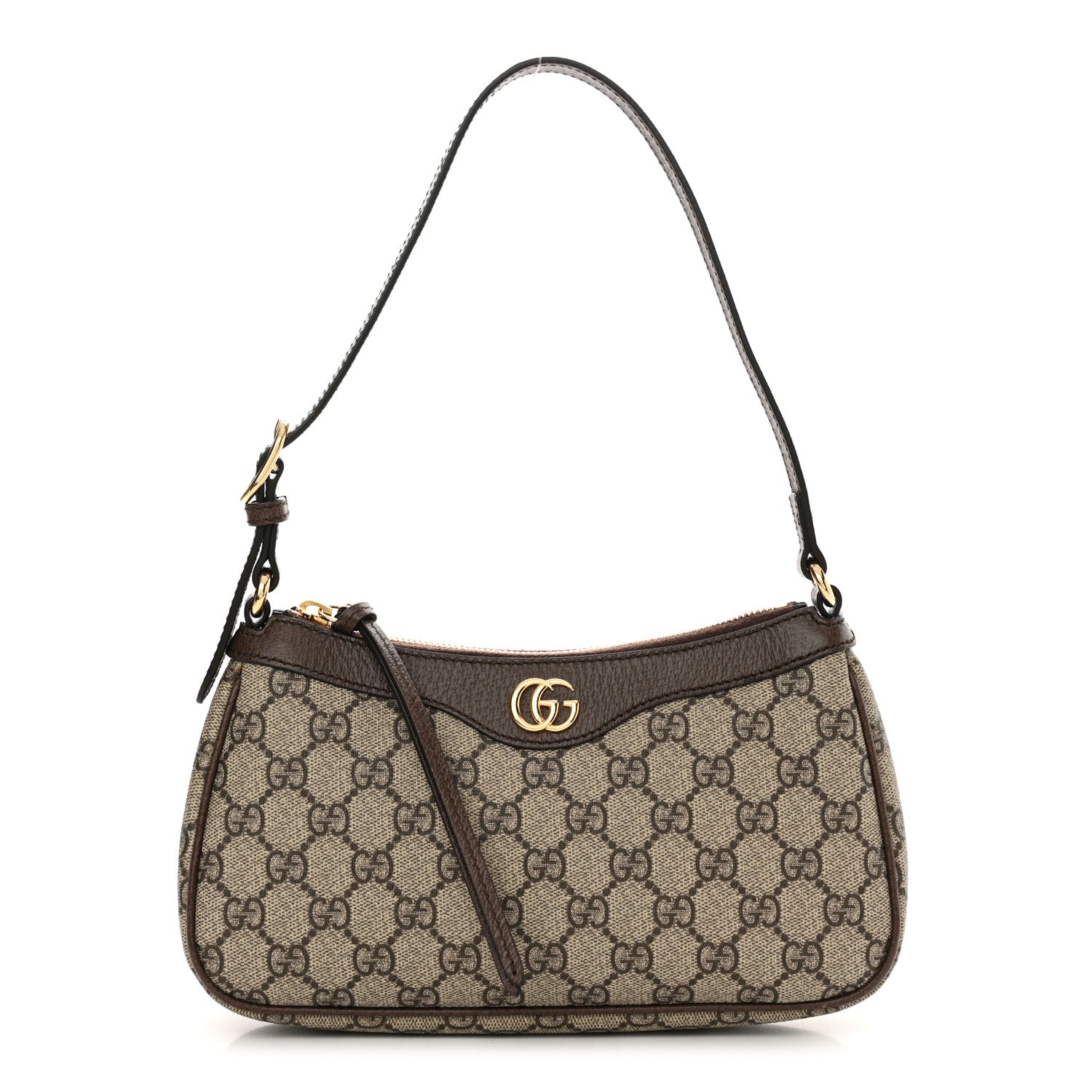 Gucci GG Supreme Monogram Textured Dollar Calfskin Small Ophidia Hobo Beige Ebony New Acero 1 of 12