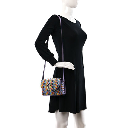 Christian Louboutin Calfskin Iridescent Damier Loubi54 Crossbody Clutch Multicolor 2 of 11