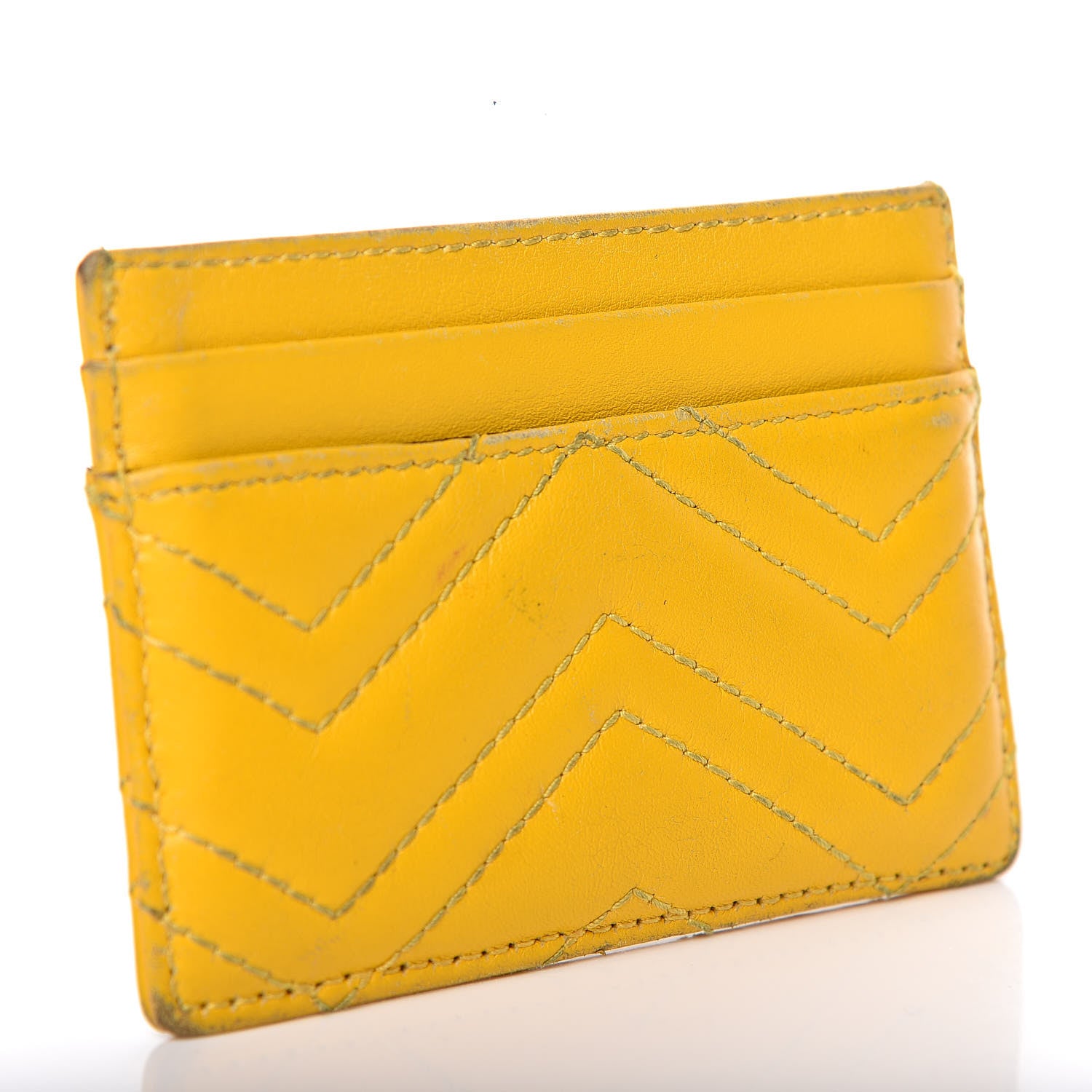 Gucci Calfskin Matelasse GG Marmont Card Holder Stone Topaz 3 of 13
