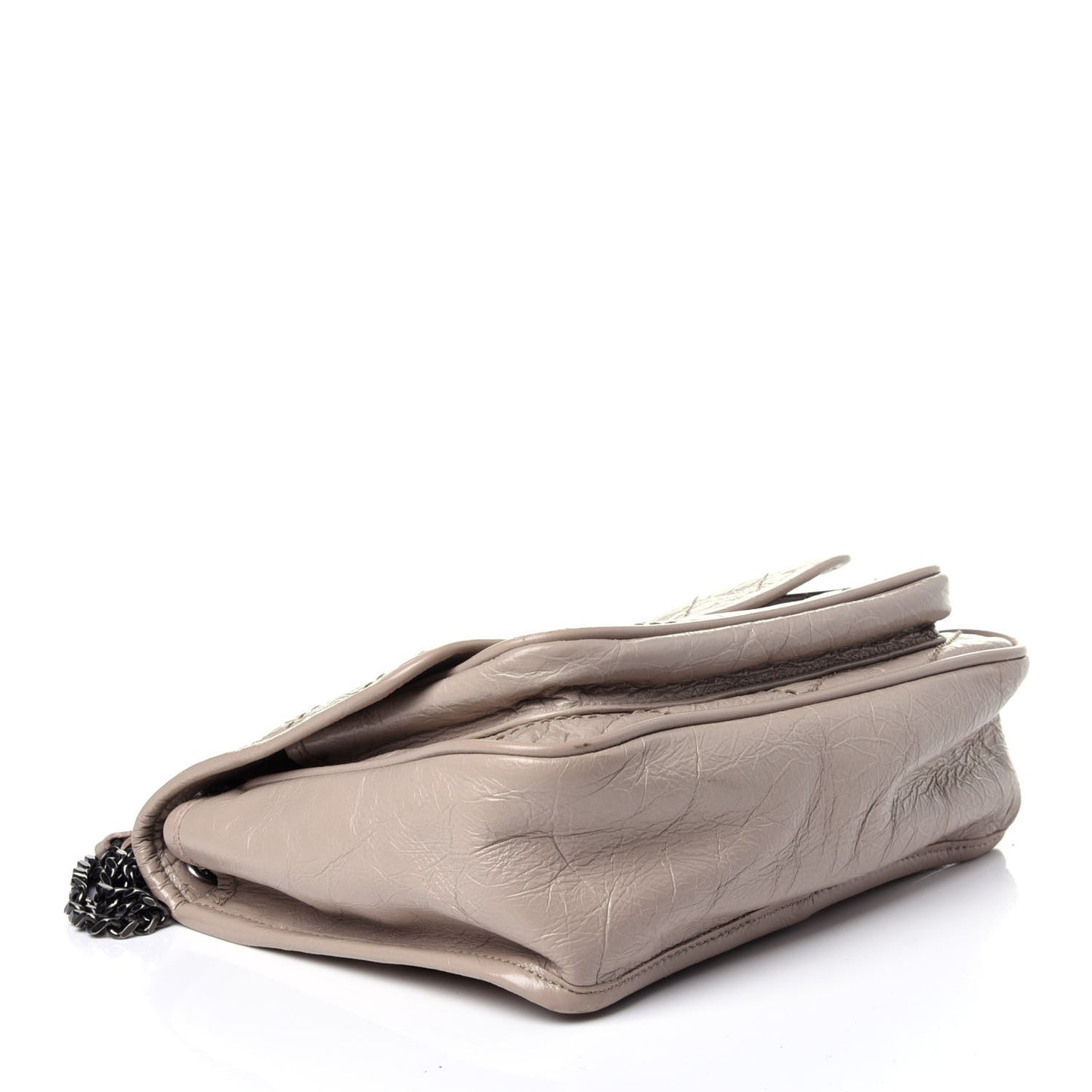 Crinkled Calfskin Matelasse Monogram Baby Niki Chain Satchel Light Natural