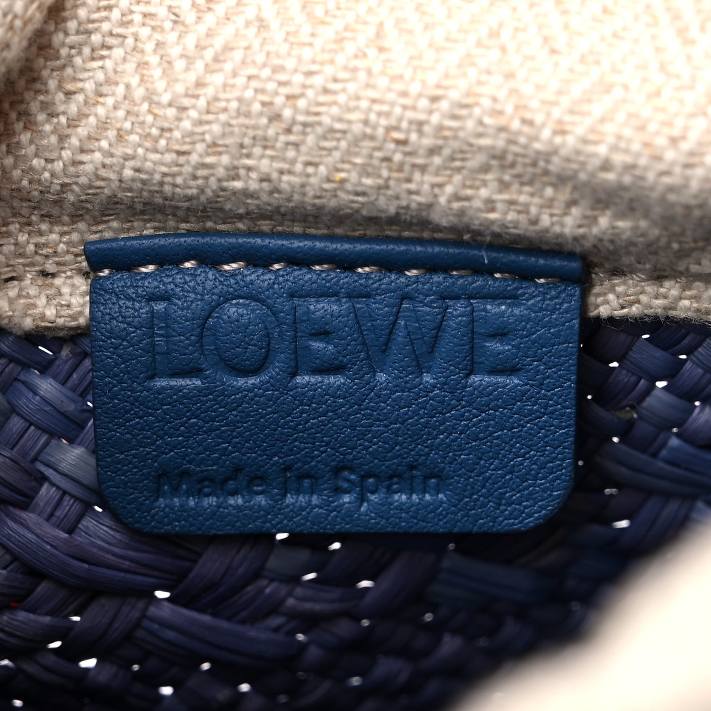 Calfskin Raffia Paulas Ibiza Square Bucket Bag Blue
