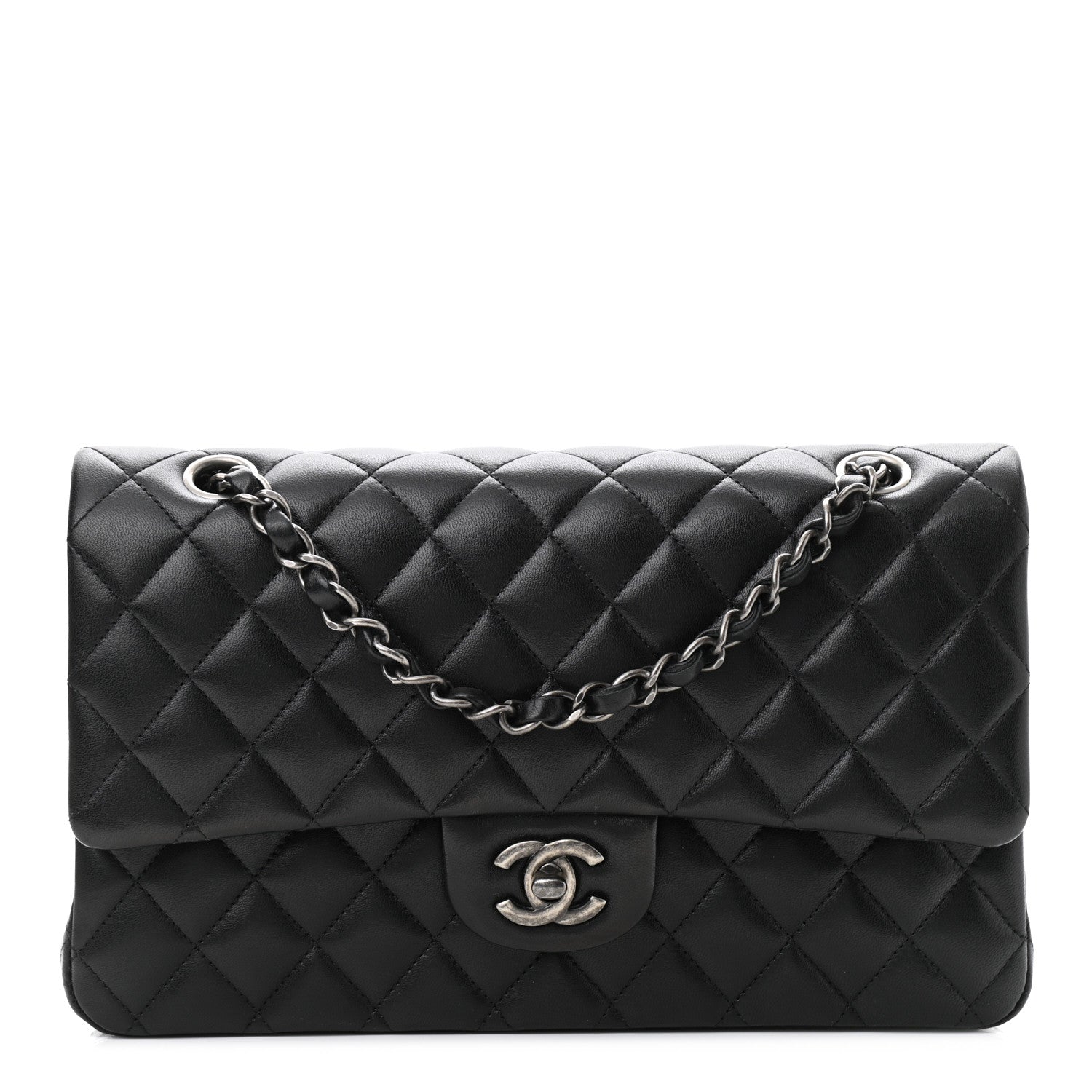 Chanel Lambskin Quilted Medium Double Flap Black 1 of 10