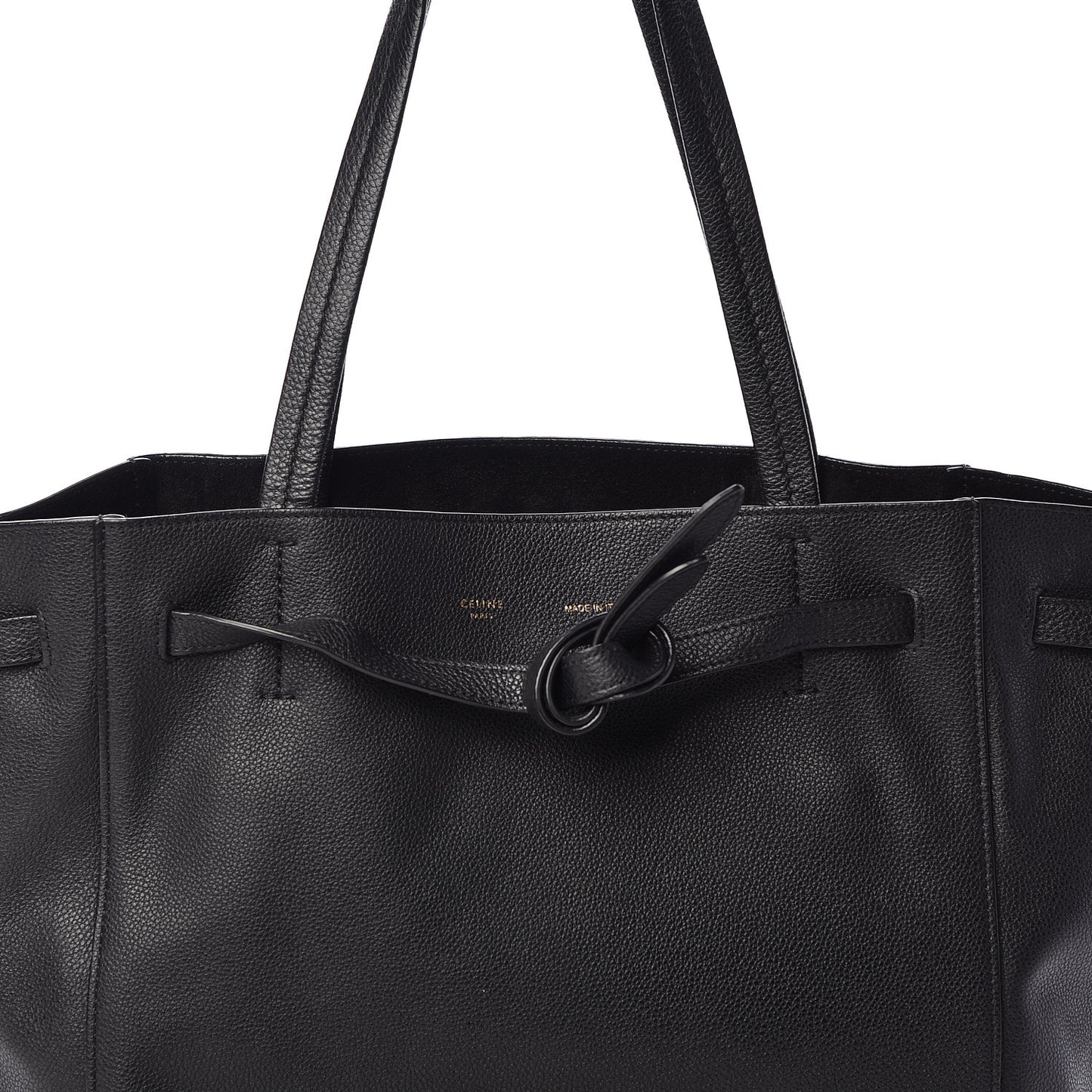 Soft Grained Calfskin Small Belt Cabas Phantom Black