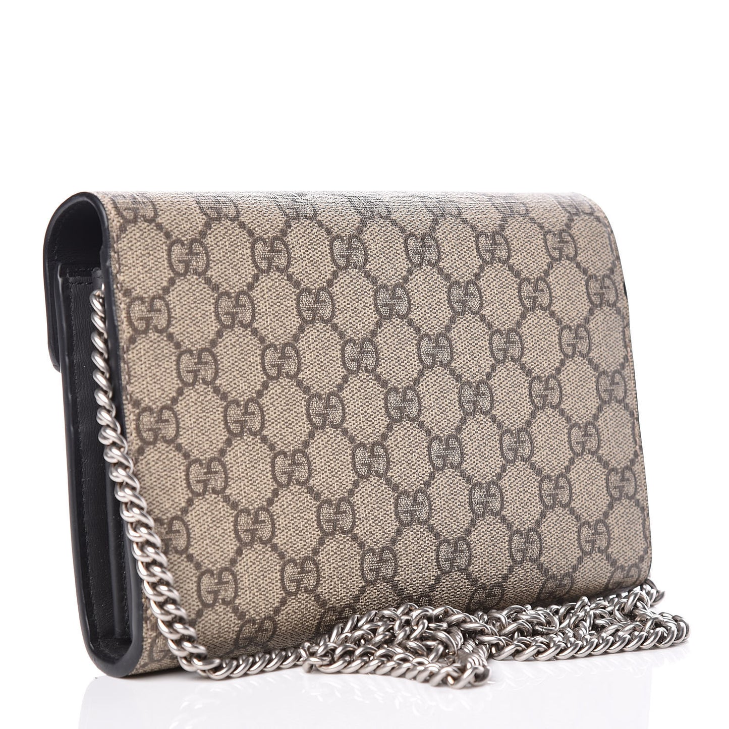 GG Supreme Monogram Mini Dionysus Chain Wallet Beige Black