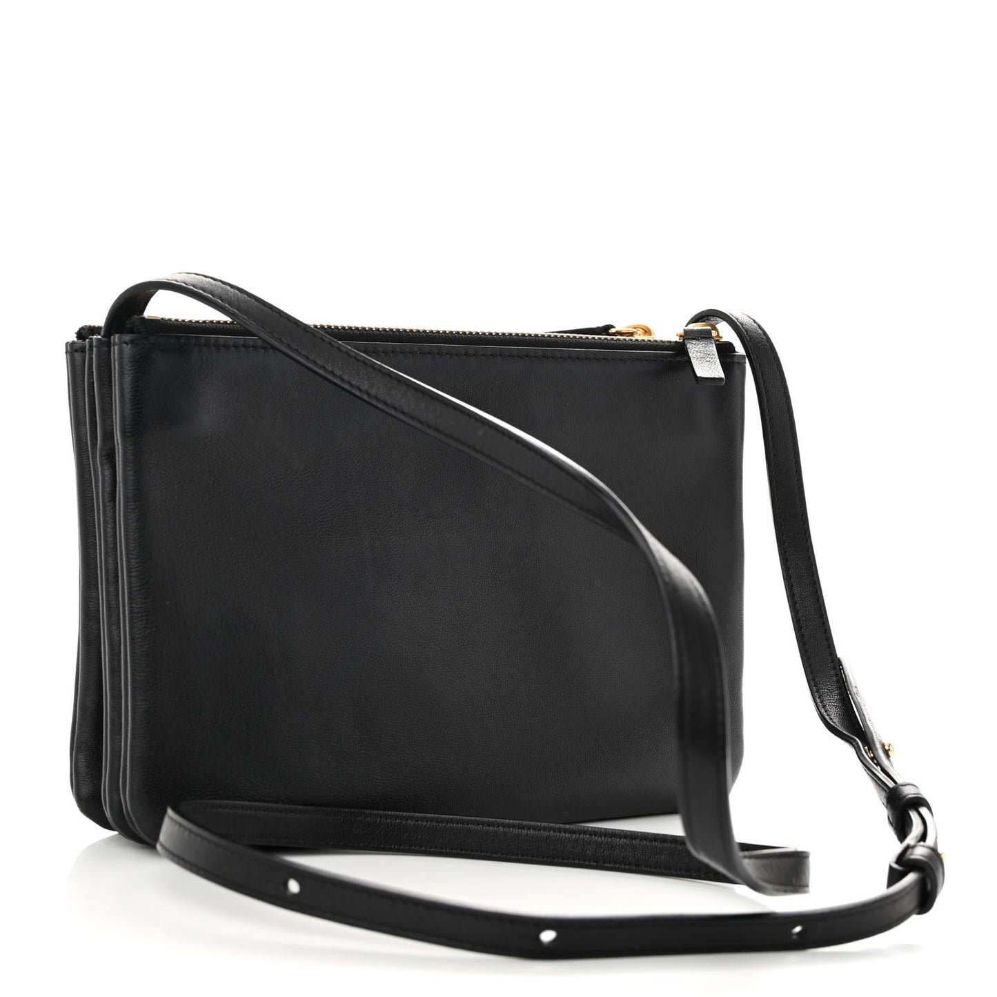 Lambskin Small Trio Crossbody Bag Black