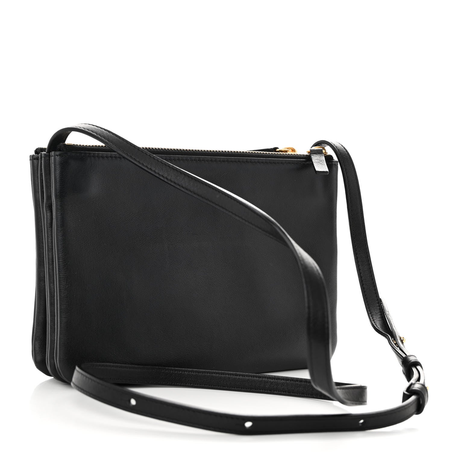 Celine Lambskin Small Trio Crossbody Bag Black 3 of 11