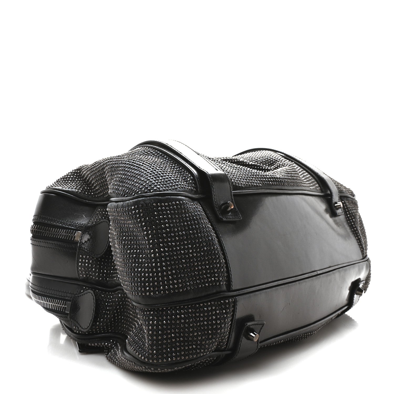 Burberry Prorsum Calfskin Studded Knight Satchel Black 4 of 11