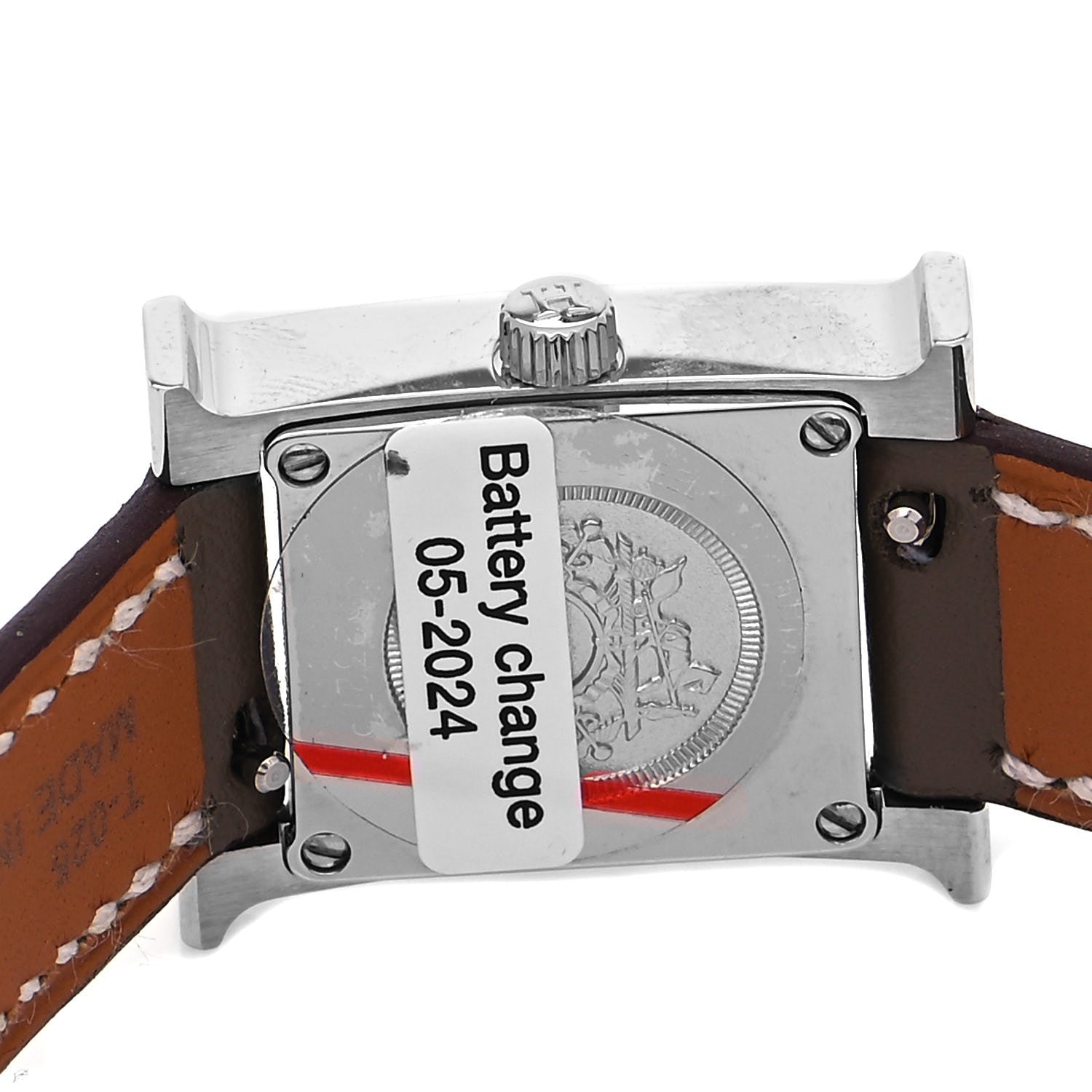 Hermes Stainless Steel Swift Diamond Bezel Mother of Pearl 17.2mm Heure H Hour Quartz Watch Etoupe 4 of 5