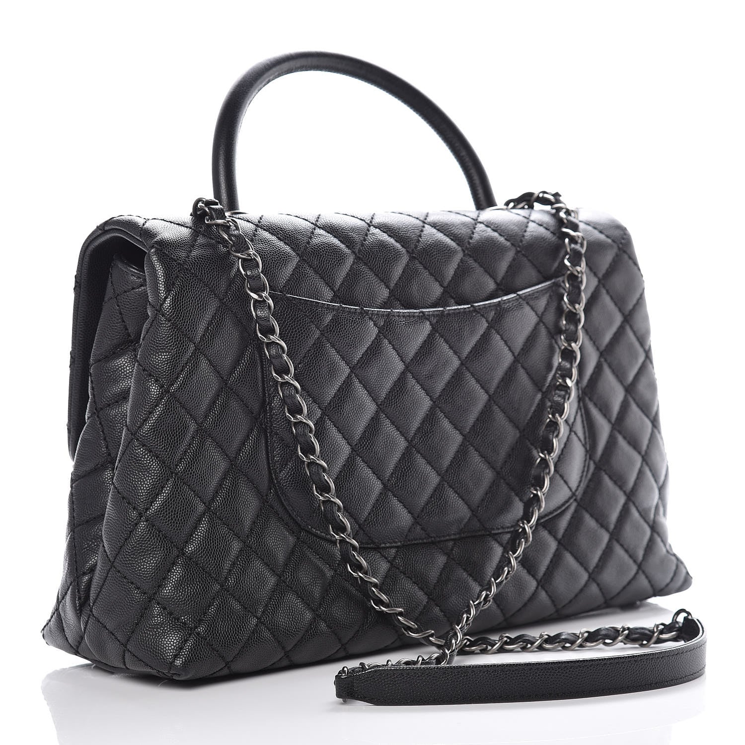 Chanel Caviar Quilted Medium Coco Handle Flap Black 4 of 12