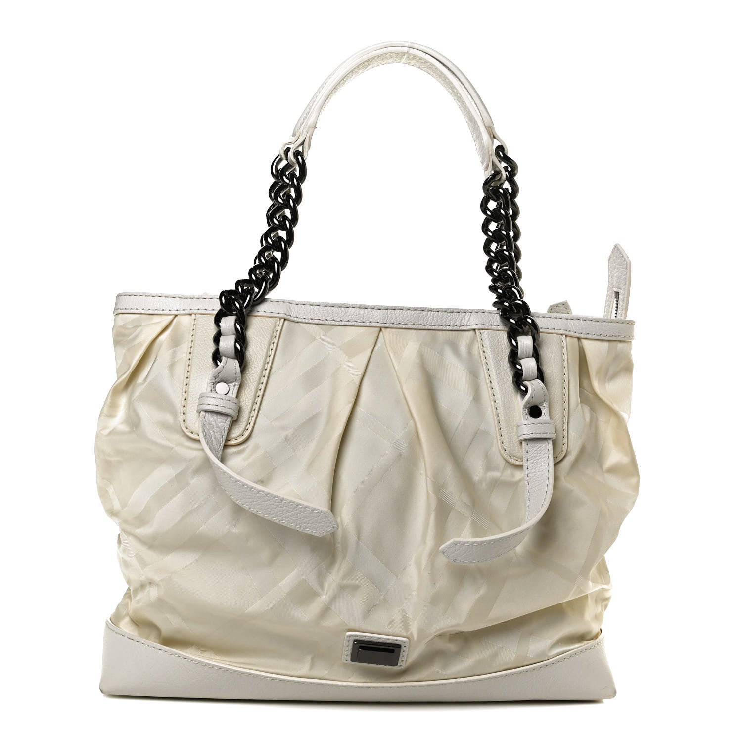 Burberry Nylon Beat Check Shoulder Bag White 1 of 14