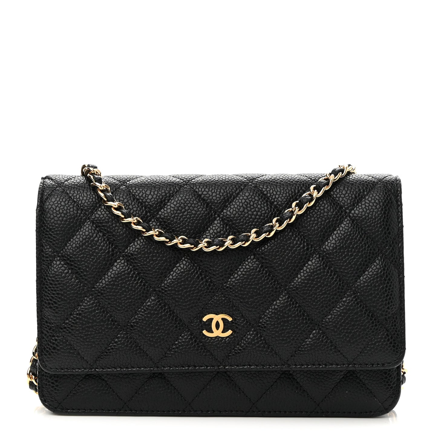 Caviar Quilted Wallet On Chain WOC Black