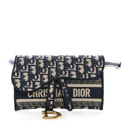 Christian Dior Oblique Slim Saddle Pouch Blue 1 of 11