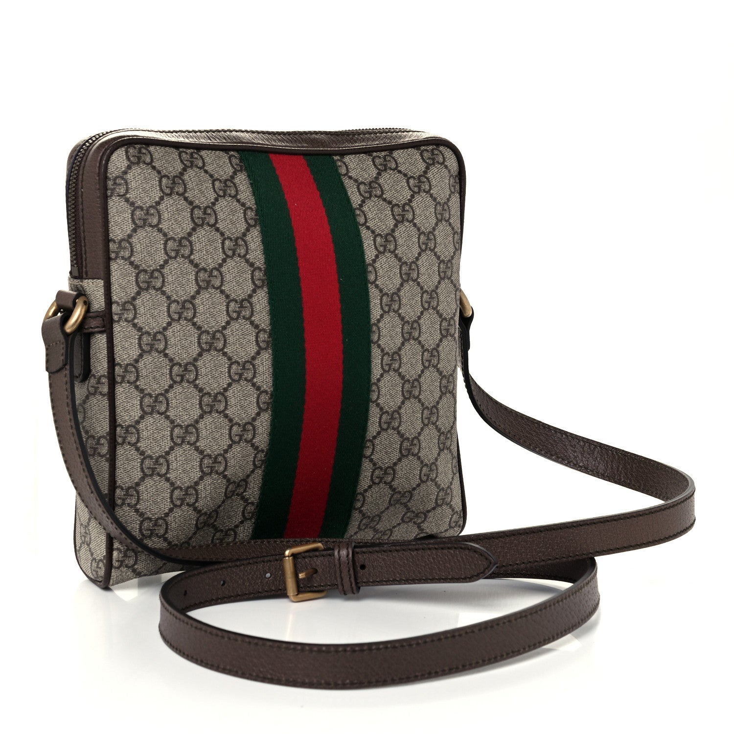 Gucci GG Supreme Monogram Web Small Ophidia Messenger Bag Brown 3 of 12
