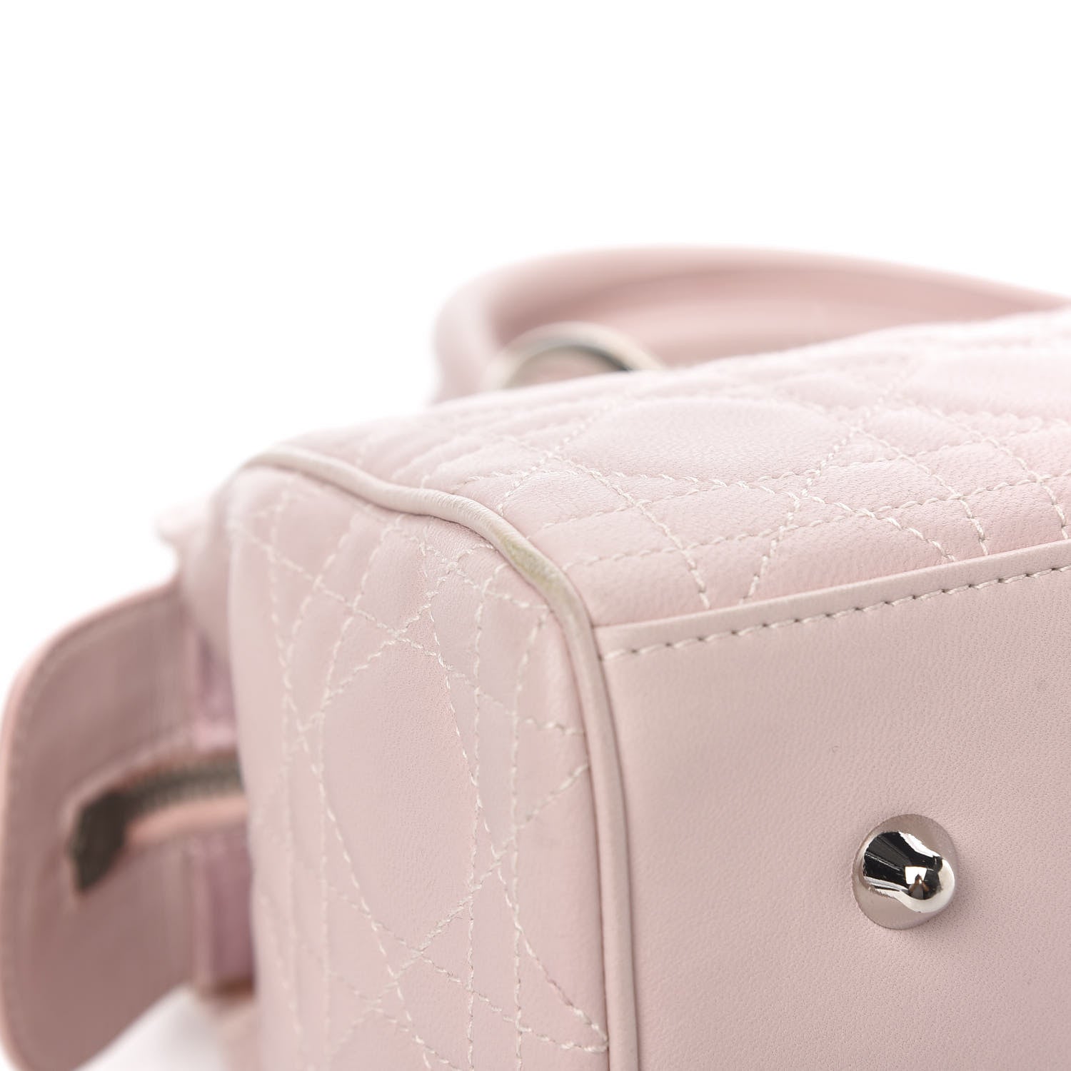 Christian Dior Lambskin Cannage Soft Lady Dior Satchel Light Pink 8 of 14