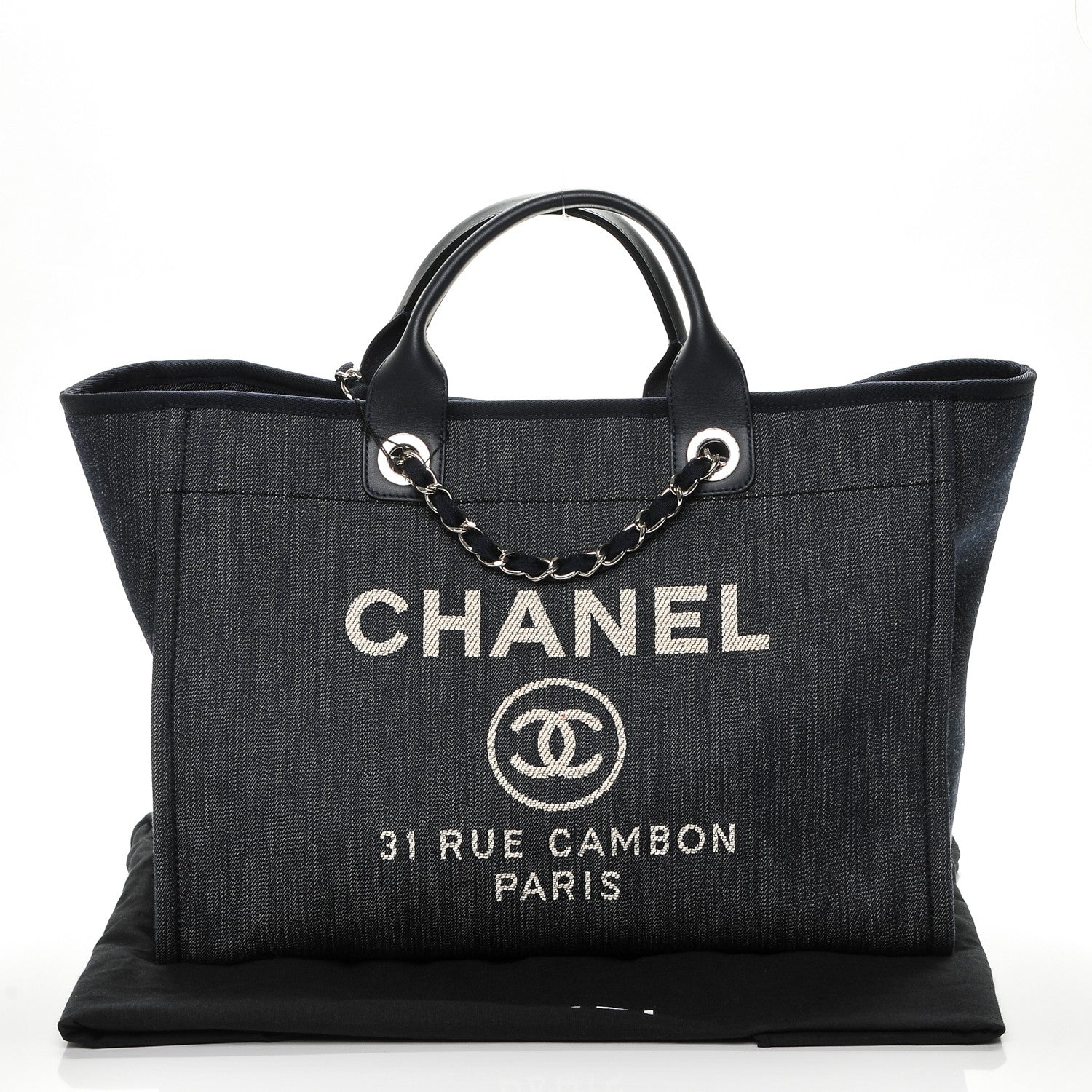 Chanel Canvas Large Deauville Tote Dark Blue 8 of 8