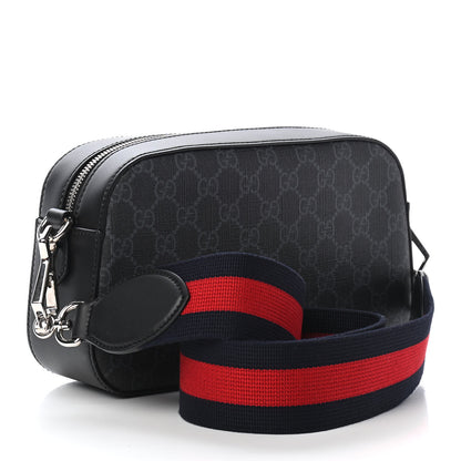 Gucci GG Supreme Monogram Web Shoulder Bag Black Grey 3 of 9