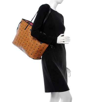 MCM Visetos Medium Project Reversible Shopper Tote Cognac 3 of 22