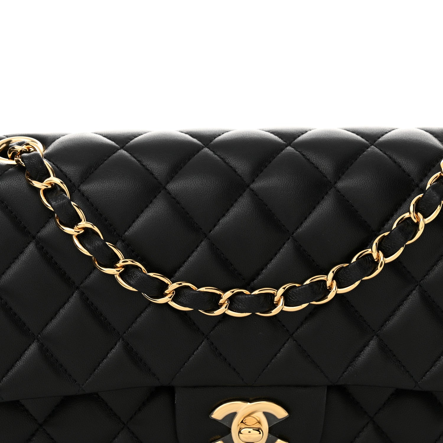 Chanel Lambskin Quilted Medium Double Flap Black 8 of 12